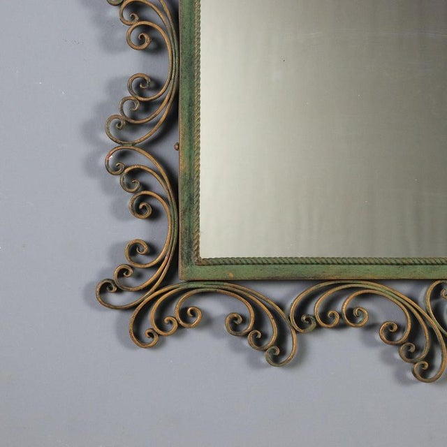 Metal Vintage Mirror in Wrought Iron, Italy, 1980s For Sale - Image 7 of 12