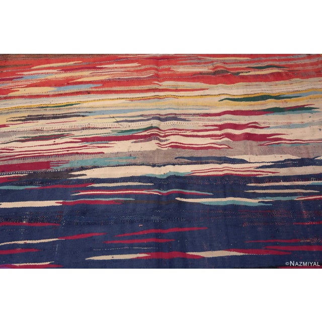 Nazmiyal Collection Gallery Colorful Vintage Moroccan Kilim Rug For Sale - Image 4 of 10