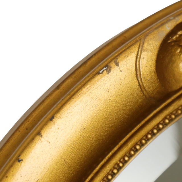 French Oval Bevelled Mirror with Rose Gold Finish For Sale - Image 11 of 14