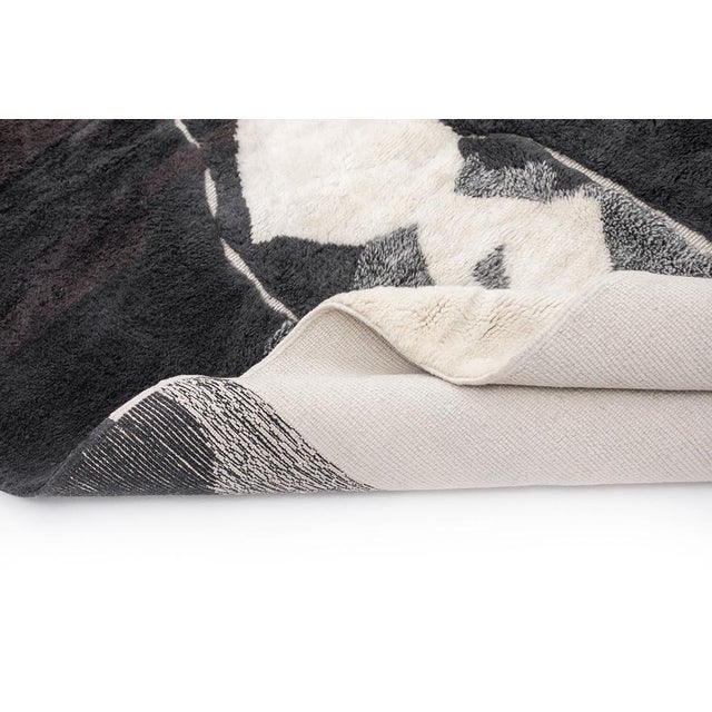 Black Hand-Knotted Wool Rug by Azele Studio For Sale - Image 8 of 11