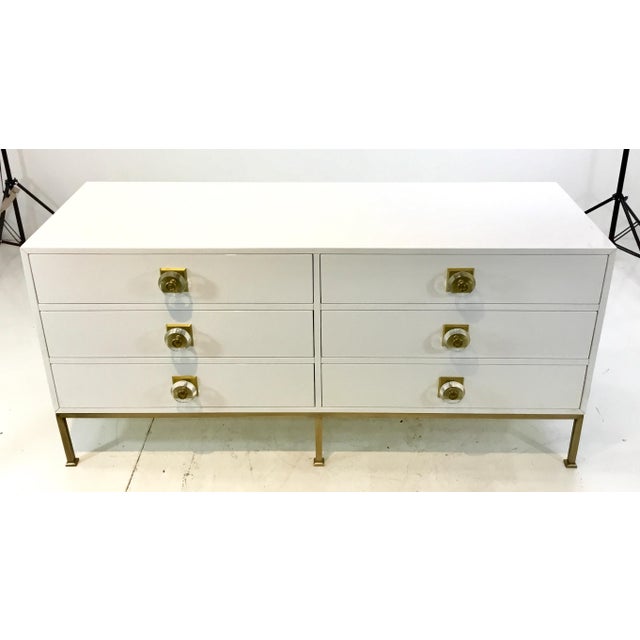 Contemporary White Lacquer Six Drawer Dresser Chairish