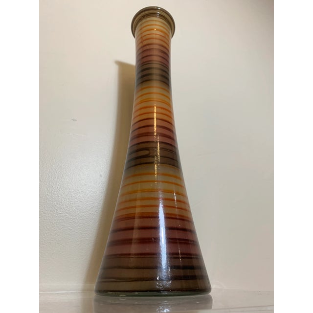Spanish Vintage Mid-Century Spanish Multi Stripe Vase For Sale - Image 3 of 7