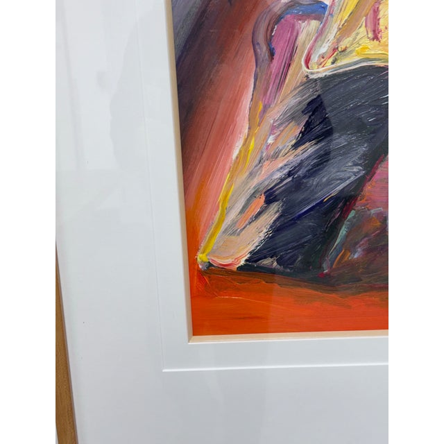 2000 - 2009 Circa 2001 Albert E. Smith Custom Framed Abstract Painting For Sale - Image 5 of 12