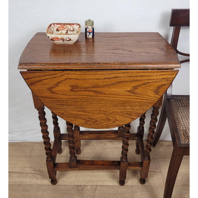 Antique 19th Century Barley Twist Drop Leaf Gate Leg Occasional Table For Sale - Image 4 of 18