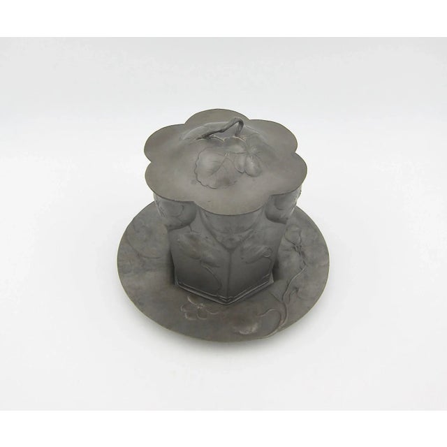 Antique Orivit Jugendstil Biscuit Barrell With Under-Plate For Sale - Image 4 of 13