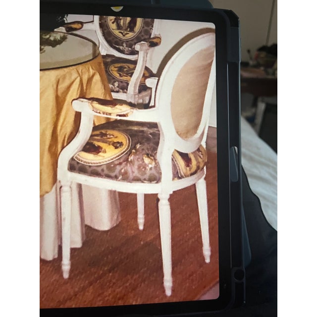 French 1980s Set of 2 Armchairs in the Style of Louis XVI For Sale - Image 3 of 9