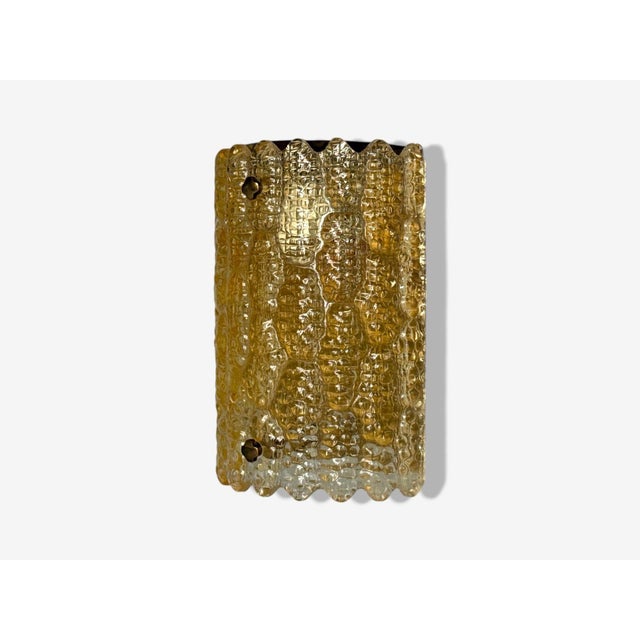Orrefors Orrefors, Swedish Modern, Brass, Glass, Wall Light, Sweden, 1960s For Sale - Image 4 of 9