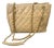 1980s Vintage Chanel Beige Lambskin Leather and Brass Shoulder Bag For Sale