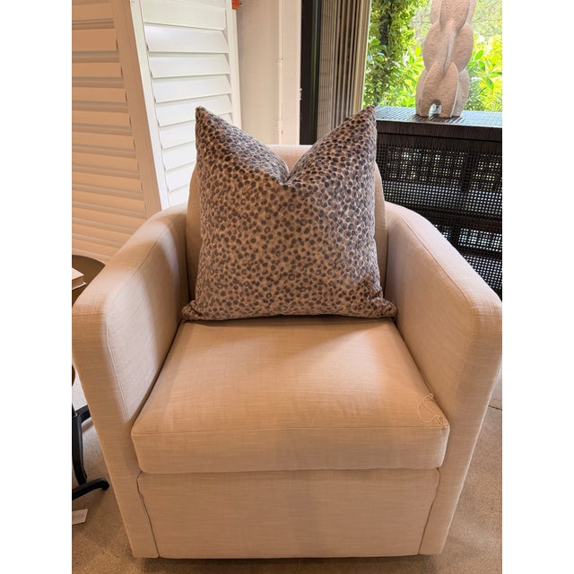 Early 21st Century Lillian August Gray Spotted Print Throw Pillow For Sale - Image 5 of 5