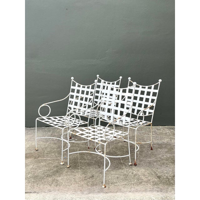 Vintage Wrought Iron Dining Chairs After Papperzini For Sale - Image 13 of 15