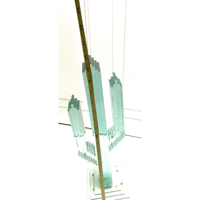 Contemporary S. Workman Layered Glass Saguaro Sculpture For Sale - Image 3 of 12
