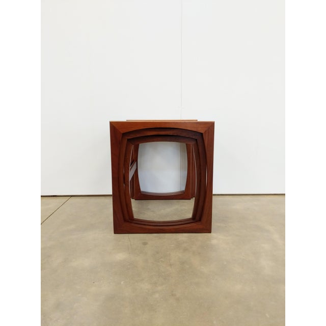Mid-Century Modern Set of Vintage Mid Century Modern Teak Nesting Tables Attributed to G Plan For Sale - Image 3 of 8