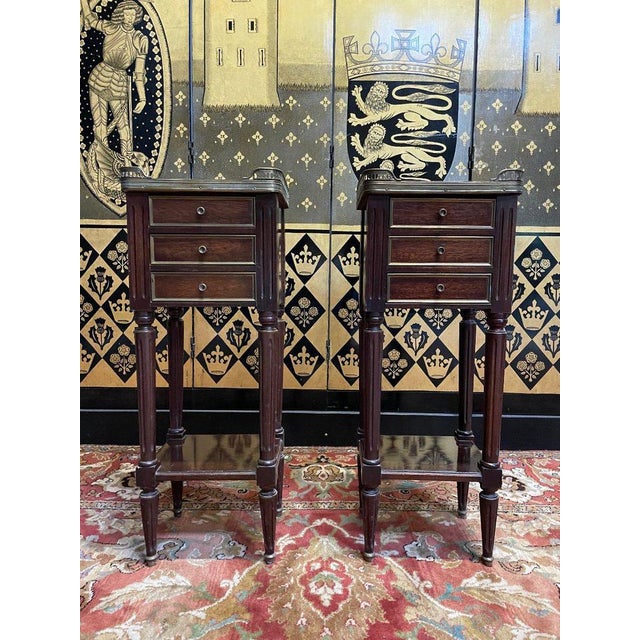 Brown Louis Xvi Style Bedside Tables, Set of 2 For Sale - Image 8 of 8