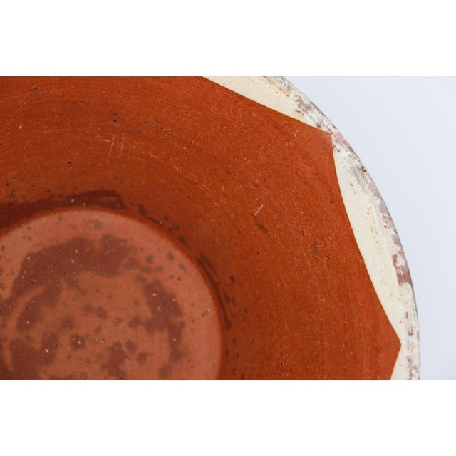 19th Century 19th Century Portuguese Tan & Orange Terracotta Dairy Bowl, Earthenware For Sale - Image 5 of 11
