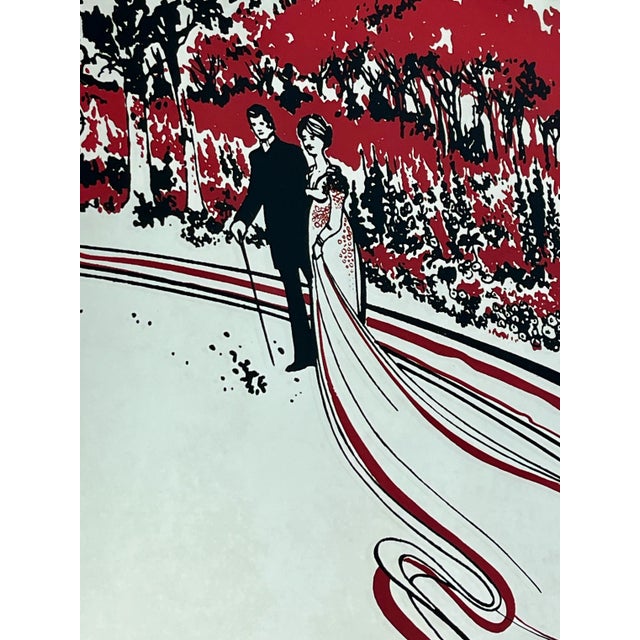 Art Nouveau Mirror with Married Couple Under Tree Motif in the style of Aubrey Beardsley, 1960s For Sale - Image 13 of 14