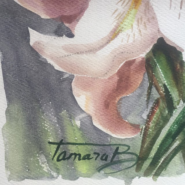 Original painting on paper payed down on cardboard Signed lower left image size 15 x 22 unframed