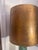 Vintage Mid Century Hollywood Regency Drip Glaze Ceramic Aqua, Brass & Gold Leaf Shaded Table Lamps, a Pair For Sale - Image 15 of 18