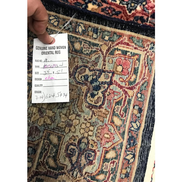 1930s Vintage Design Floral Royal Kierman Rug- 3'6" X 5'1" For Sale - Image 12 of 13