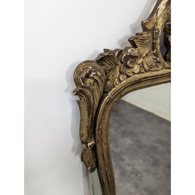 Regency Mirror with Gilded Wood Pediment For Sale - Image 6 of 7