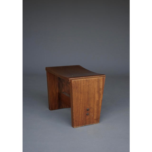 Brown Mid-Century Church Stool in Walnut, 1950s For Sale - Image 8 of 14