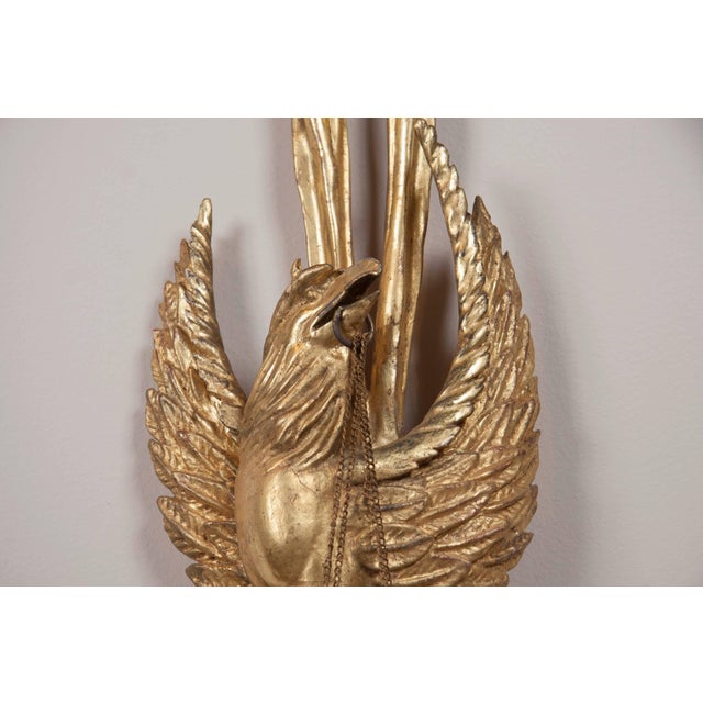 1900 - 1909 Regency Style Giltwood Gryphon Wall Sconces - a Pair For Sale - Image 5 of 11