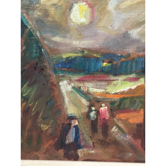 Lars Niklasson, Landscape with Figures, 1960s, Oil Painting on Panel, Framed For Sale - Image 9 of 18