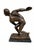 A bronze discobolus (discus thrower) on a marble base. Grand Tour / classical revival style. Sold as shown. About 10"W x...