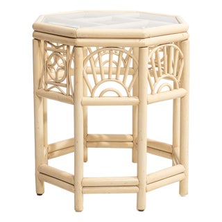 Chinoiserie Side Table with Glass Top, Antique, France, Circa 1970 For Sale