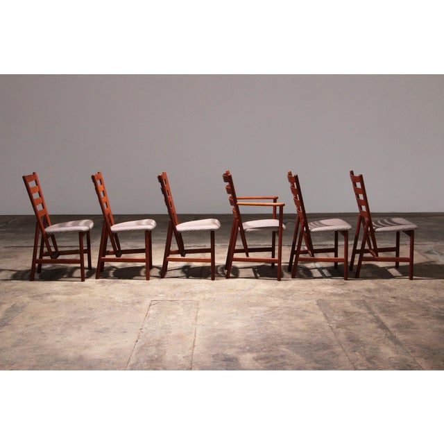 1970s Dining Room Table with Chairs from Hansen Sorensen, Denmark, 1970s, Set of 7 For Sale - Image 5 of 17