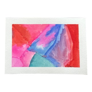 “Crimson Currents” Original Watercolor Abstract Painting by Chani MacKay For Sale