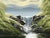 Contemporary Whispers of the Falls - River Lake Waterfall with Lush Trees by British Artist 1976 For Sale - Image 3 of 14