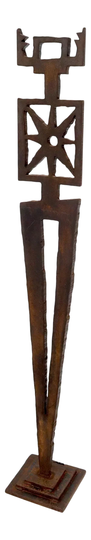 Cut Metal Brutalist Modern Abstract Cut Metal Standing Sculpture