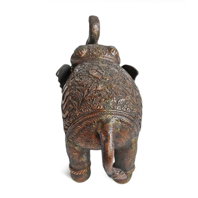 Metal Antique Copper Elephant For Sale - Image 7 of 10