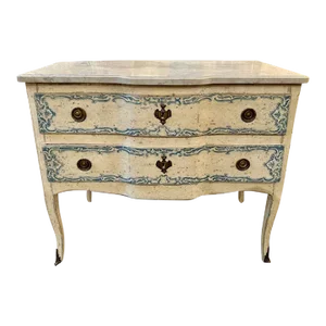 19th Century French Painted Blue and White Commode