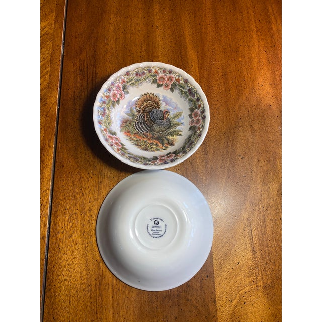 Ceramic 1980s 2 Churchill Thanksgiving 6 3/8” Bowls For Sale - Image 7 of 11
