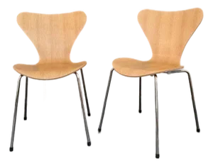 Pair of Arne Jacobsen for Fritz Hansen Bleached Ash Series 7 Chairs