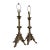 Antique 1800's Ornate Bronze Religious Candle Holder Electric Table Lamps - a Pair For Sale
