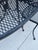 Vintage Wrought Iron Patio Garden Set 6 Chairs 54" Oval Table Minimalist For Sale - Image 9 of 17