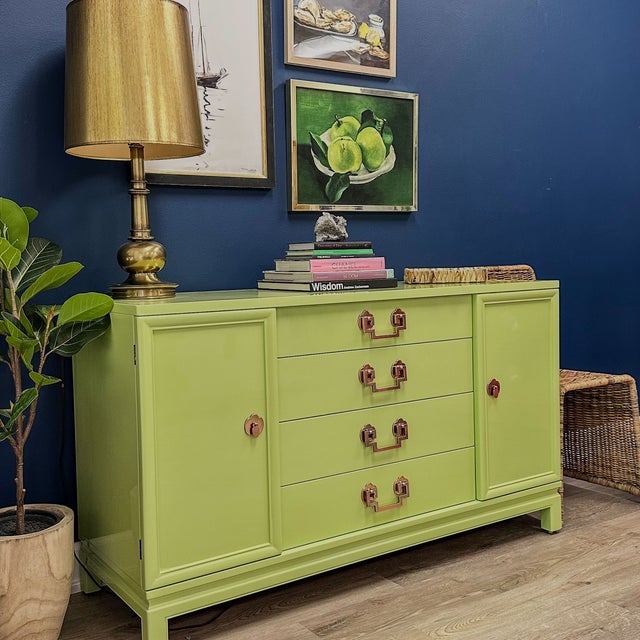 Chinoiserie 1970s Langstrom Chinoiserie Lacquered Buffet For Sale - Image 3 of 6