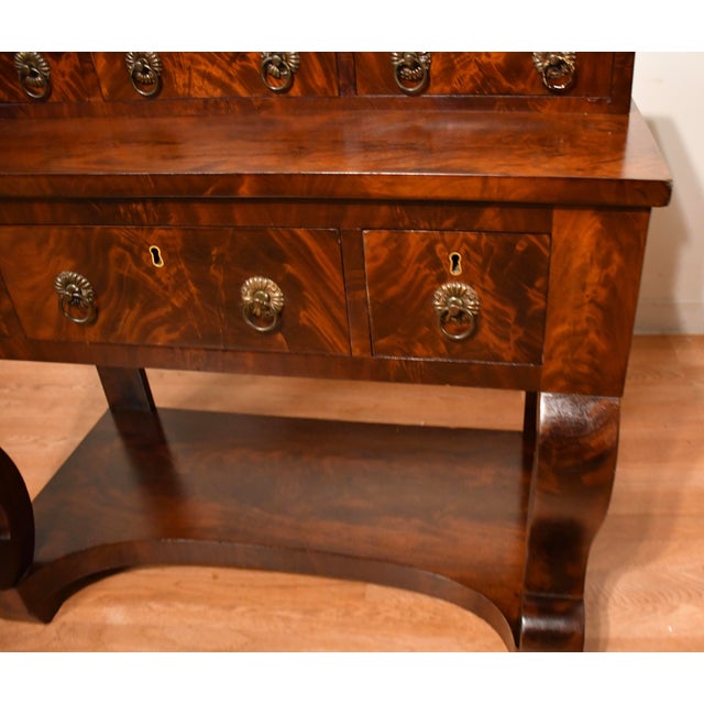1890s Antique American Empire Flame Mahogany Server / Buffet For Sale - Image 6 of 17