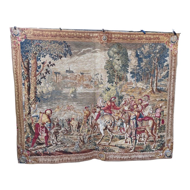 1940s Medieval Style Tapestry After the Louvre Les Chasses De Maximilien For Sale
