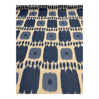 Schumacher Abstract Modern Blue Linen Designer Fabric Kandira - 8 Yards For Sale