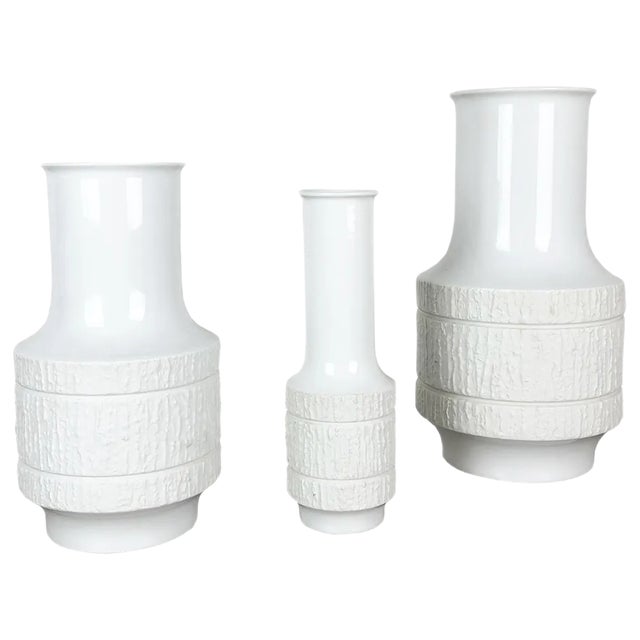 Op Art Porcelain Vases by Richard Scharrer for Thomas, Germany, 1970s, Set of 3 For Sale