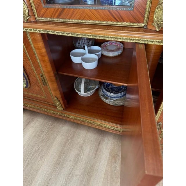 Brass 1960 Superb Quality Italian Display Cabinet Brass Work and Inlay For Sale - Image 8 of 10