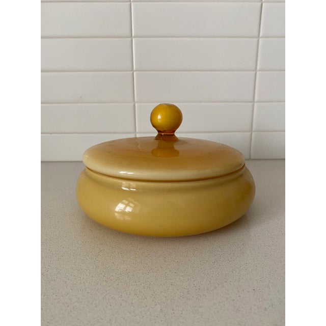Glass Mid-Century Italian Cased-Glass Amber Bowl With Lid For Sale - Image 7 of 7
