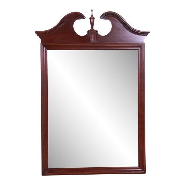 Ethan Allen Carved Mahogany Framed Wall Mirror Chairish