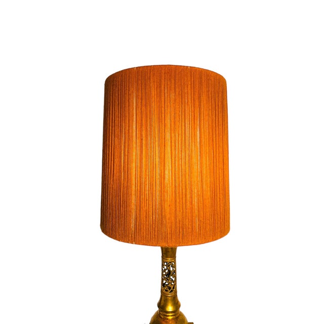 Metal 1950s Hollywood Regency James Mont Attributed Asian Brass Table Lamp For Sale - Image 7 of 11