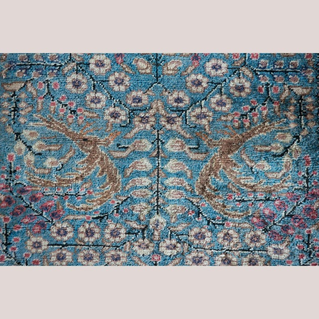 1950s Vintage Hereke Silk Prayer Tree of Life Rug, 1950s For Sale - Image 5 of 8