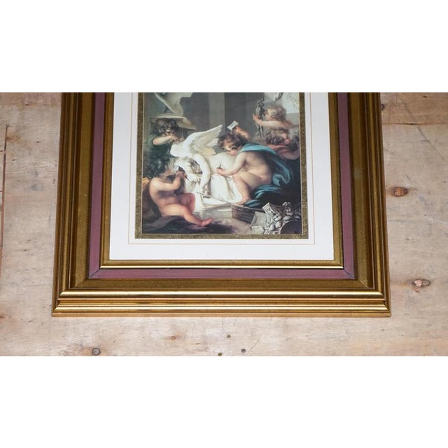 Cherubs Sculpting an Angel Print, Framed For Sale - Image 3 of 9