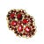 Traditional Vintage Czech Gilded Ruby Crystal Brooch 1920s For Sale - Image 3 of 7